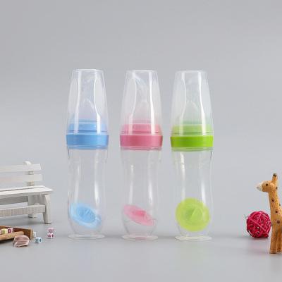 China Silicone Baby's Feeding Spoon Silicone Food Supplement Children's Rice Paste Bottle for sale