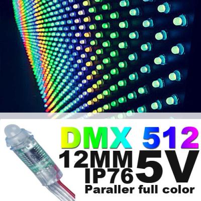 Chine lumière menée polychrome imperméable DC5V de pixel de 12mm RVB avec IC pour le changement de couleur futé de contrôleur de LED à vendre