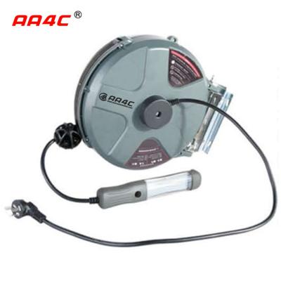 China AA4C Automatic Retractable Flexible Hose Reel PU Mesh Air Hose Reel Electric Combined Hose Reels With Lamp for sale