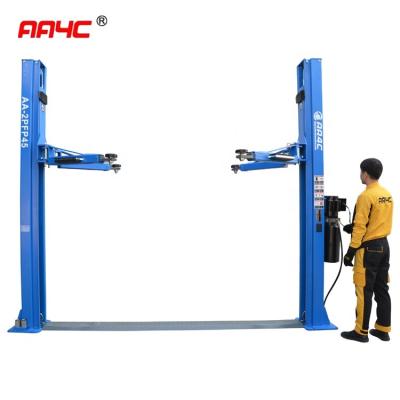 China 240 Volt Double Column Lift  Two Post Car Hoist For Garage 4500kg 9920lbs 8 Bends  Floorplate for sale