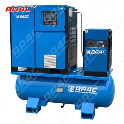 China AA4C 7.5KW 11KW 15KW 22KW 11kw 15hp all-in-one Portable Screw air compressor air pump combine with air dryer and tank for sale
