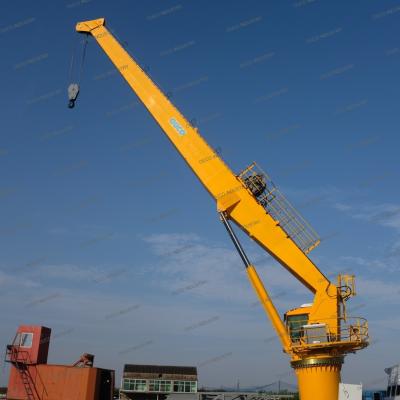 China 25T20M stiff boom pedestal crane for ship on deck or offshore cargos goods for sale