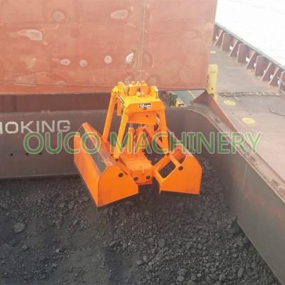 China 2 Rope Loading Wireless 12 Cubic Crane Grab Bucket for sale