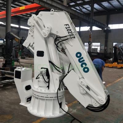 China Marine 1T10M C5M Painting Knuckle And Telescopic Boom Pedestal Crane for sale