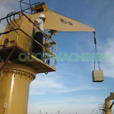 China 5T 13.5M Deck Fixed Boom Hydraulic Marine Cranes for sale