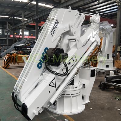 China Offshore Folding Boom 1t Crane Grab Bucket For Vessel Deck for sale