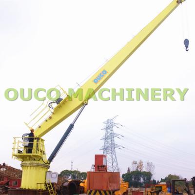 China Stable Steel Structure Straight Boom Marine Deck Cranes 5T 15M for sale