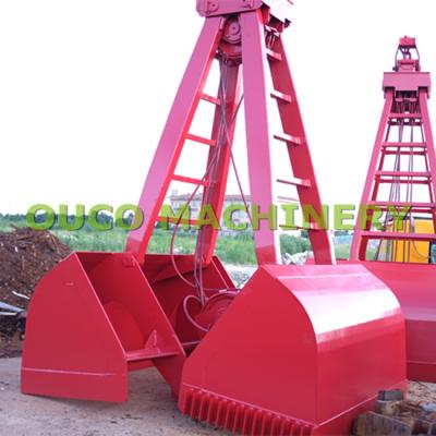 China 5cbm Red Color Mechanical BV Crane Grab Bucket for sale