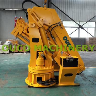 China ABS Certified Yellow 1T 10M Marine Cranes Hydraulic Foldable Boom for sale