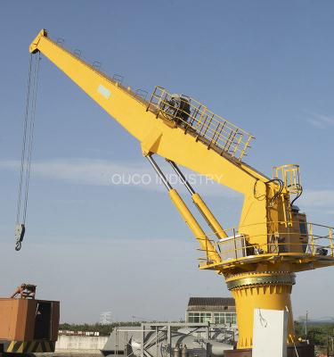 China 25t los 20m Marine Cranes Stiff Boom With rodó el pedestal de acero en venta
