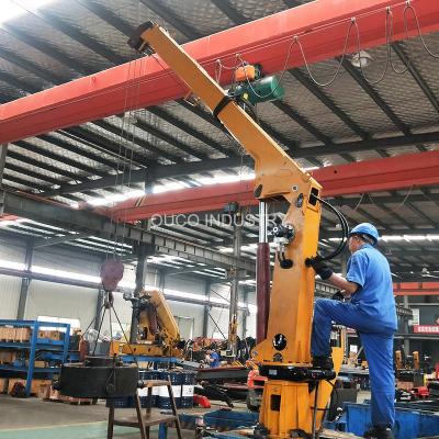 China 0.6t 5m Hydraulic Pedestal Mouted Small Marine Cranes for sale