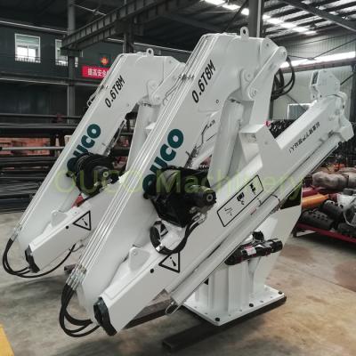 China 0.6T 8M Telescopic Offshore Pedestal Crane Knuckle Silver Boom Hydraulic For Marine Working for sale