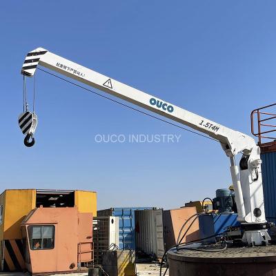 China Stiff Boom Yacht Marine 1.5t 4m Offshore Pedestal Crane With Iacs Certified for sale