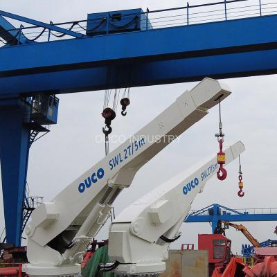 China 2T 5M CCS bestätigte das Ineinanderschieben des Booms Crane Yacht Pedestal Jib zu verkaufen