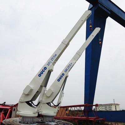 China Boom Crane Yacht Pedestal Jib Stretch heraus ineinanderschieben und 2T 5M zurück zeichnen zu verkaufen
