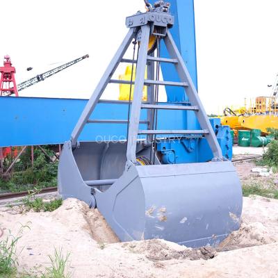 China 3 Cbm Two Ropes Clamshell Grab Bucket Radio Remote Control Mechanical Leakproof for sale