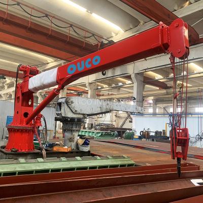 China 1.5t 6m Loading Telescopic Vessel Ship Deck Cranes For Cargo Lifting for sale