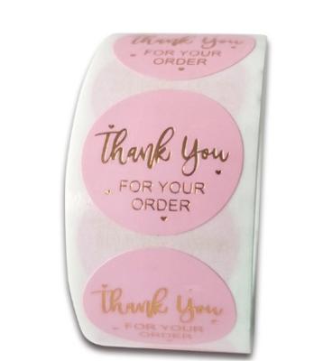 China Floral Thank You Sticker Labels Roll Waterproof CMYK / Pantone Color for sale