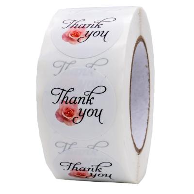 China Gold Foil Thank You Stickers Rose Gold Round Waterproof With Logo for sale