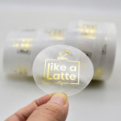 China Printing Roll Transparent Clear Labels Gold Foil Sticker Custom Logo for sale