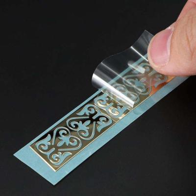 China Waterproof Transparent Clear Label Stickers Transfer Metal Letters Embossed Nickel Decal for sale