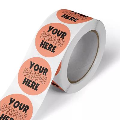 China Self Adhesive Vinyl Round Waterproof Sticker Roll Paper Private Design Product Labels for sale