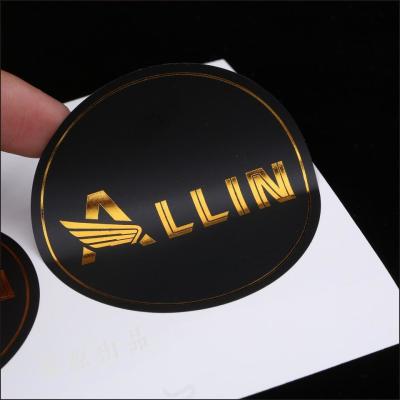 China Custom Sticker Paper Round Labels Logo Printed Vinyl Gold Hot Stamping Sticker for sale
