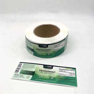 China Waterproof Custom Vinyl Label Self Adhesive Healthy Food Sticker CMYK / PMS Color for sale