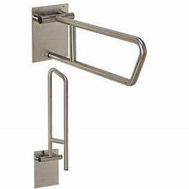China Stainless Steel 500 pounds Disabled Toilet Handrails Stand Alone Toilet Rail for sale