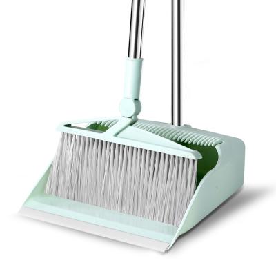 China Home Vertical Dustpan and Folding Sweeper Broom Plastic Household Dustpan Cleaning Set for sale