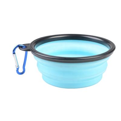 China Portable Silicone Folding Large Dog 1000ml Pet Puppy Food Container Driver Dish Bowl Viable Collapsible Bowl Outdoor Travel for sale