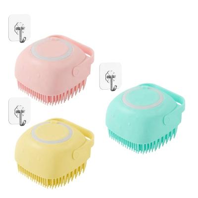China EXFOLIATE New Wholesale Soft Silicone Massaging Brush Dog Cat Hair Bath Comb Pet Shower Brush for sale