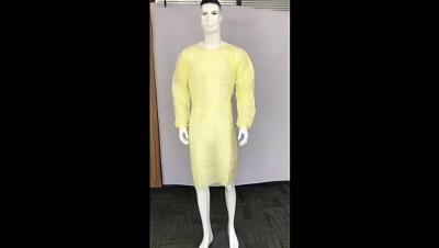 China S&J Reusable Laminated Waterproof Non-woven PP PE Disposable Yellow Isolation Gown AAMI Level 2 3 4 OEM for sale