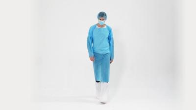 China S&J Disposable CPE (Chlorinated Polyethylene) Isolation Gown Protective Gown with Thumb Loops Nonwoven AAMI Level for sale