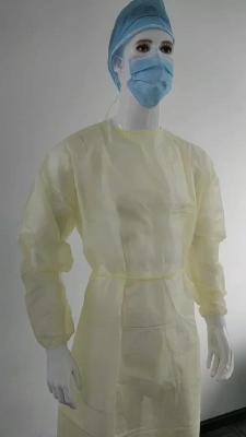 China S&J Yellow PP Visit Gowns Waterproof Disposable Lab Coat scrub suits for sale