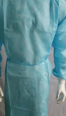 China S&J nonwoven disposable waterproof long sleeve pe laminated level 1 isolation gown for sale