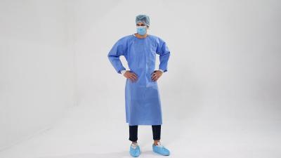 China S&J Disposable Nonwoven SMS Surgical Gown Isolation Gown 3-Layer Laminated Lace Tied on Back One Piece EN 13795-1 Standard for sale