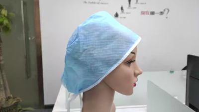 China S&J Disposable Surgical Surgeon Cap Nonwoven Soft PP Material Fit Type Includes Adjustable Ties and Elastic Band for Secure Fit for sale