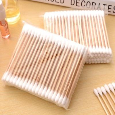 China S&J Premium Cotton Buds Double-headed Disposable Cotton Swabs Makeup Ear-clean Disposable Dacron Tip Swabs for sale