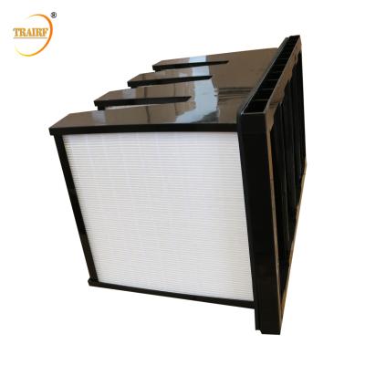 China HVAC System Clean Room V Bank Air Filter With ABS Plastic Frame for sale