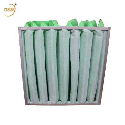 China 50Pa Galvanized Frame Air Conditioning Bag Filter Fiberglass Air Filter for sale