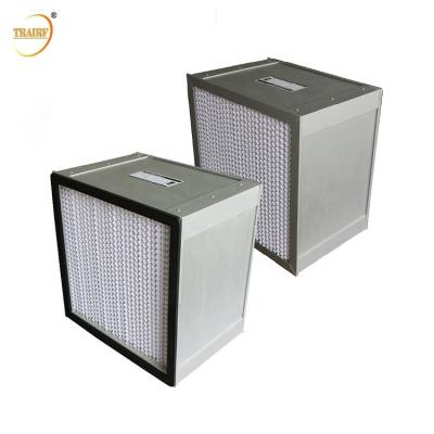 China Fiber Glass Deep Pleat HEPA Filter Pleated Panel Air Filter With Aluminum Foil Separation for sale