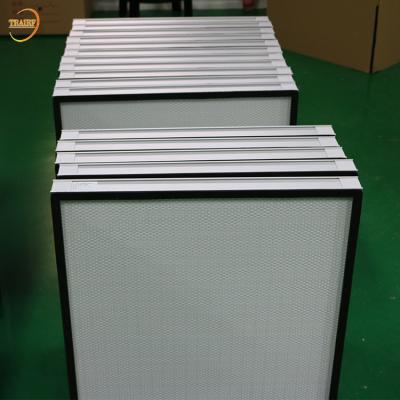 China Unidad de filtrado de la fan del filtro de aire de Hepa 14 del marco de la aleación de aluminio HEPA 0,3 micrómetros en venta