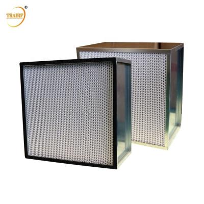 China Pulgada plisada profunda de la caja 24X24X12 del filtro de aire del hospital H11 H12 H13 en venta