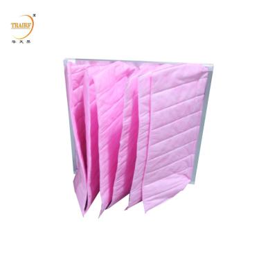China Filtro de fibra sintética de bolsas medianas F7 Filtro de fibra de vidrio Filtro de aire de bolsillo en venta