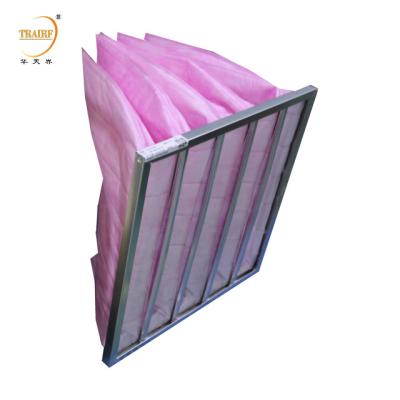 China Filtro de aire de bolsa de efecto medio de HVAC Flujo de filtro de bolsillo industrial Filtro de aire en venta