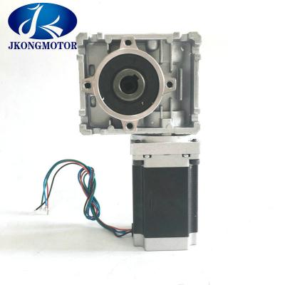 China Worm Gear Stepper Motor 4 Leads Nema 23 Small Geared Stepper Motor 1.2N.M  2.8A Current For Industrial for sale