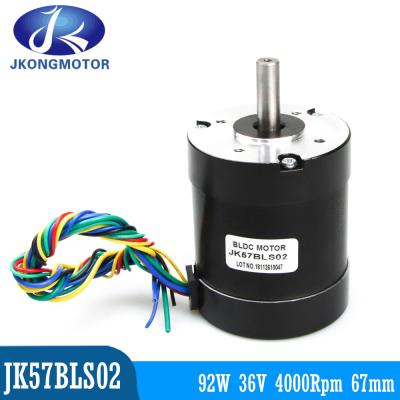 China 4 Poles 92w 36v 4000rpm 57mm Brushless Dc Electric Motor For Door Automation for sale