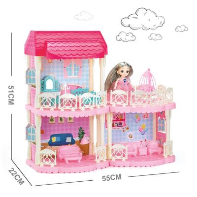 China Cartoon Toy 2021 New Toys Play House Kids Barbie Doll House For Girls DIY Villa Costume for sale