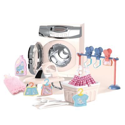 China Pretend Game Education Toy Children Washing Machine Pretend Washer DIY Game Toy Set for sale